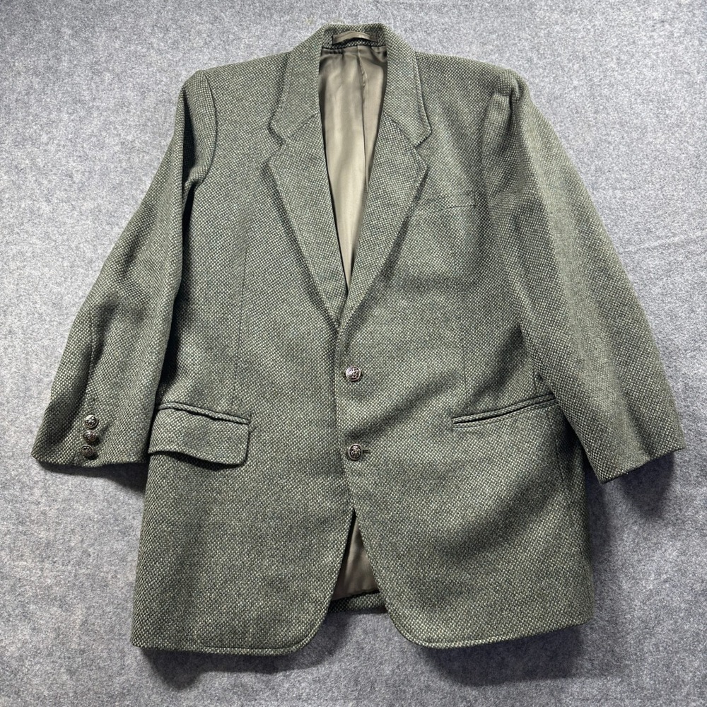 Princeton Custom Tailors Blazer Mens‎ 40 Green Wool Tweed Two Button Sport Coat